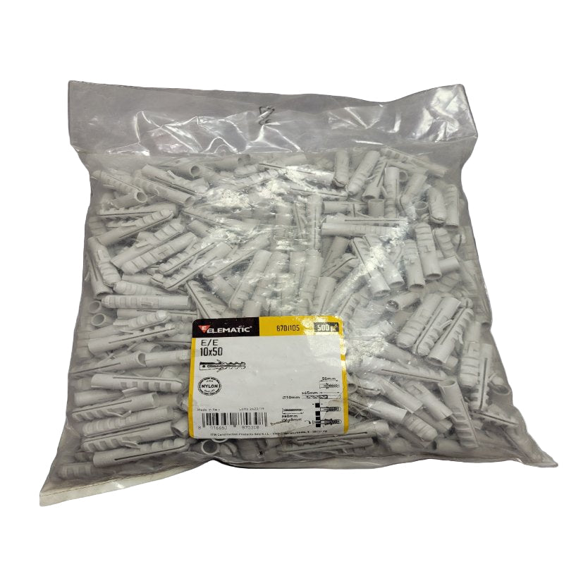 Tarugo De Expansión Nylon Elematic 8701105 E/E 10x50 Gris 500