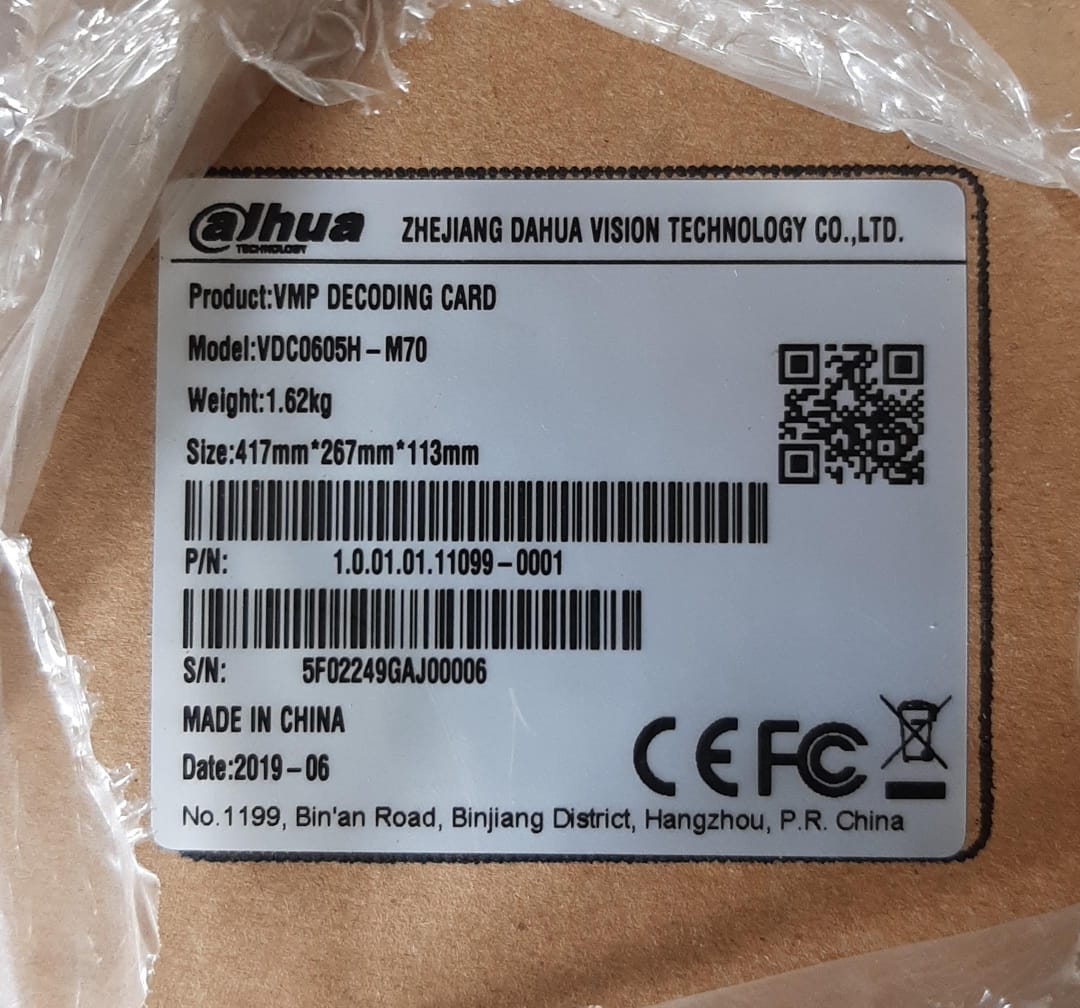 Vmp Decoding Card Dahua Vdc0605H-M70