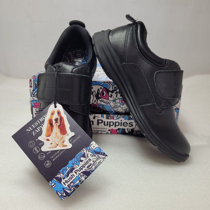 Zapato Escolar Hush Puppies  Jungle Velcro Negro 29