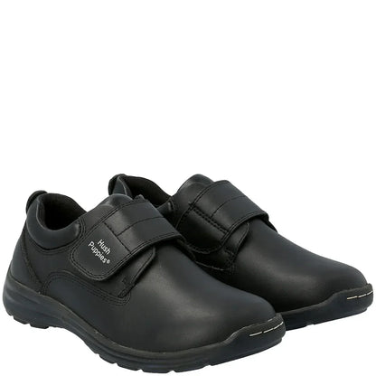 Zapato Escolar Hush Puppies  Jungla Velcro Negro 30