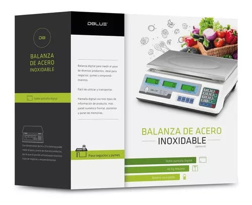 Balanza Dblue De Acero Inoxidable Plateado 30K