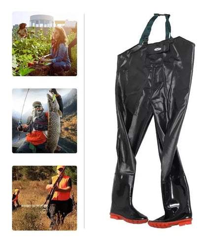 BOTAS FISHING GENERICO WADERS DE UNA SOLA PIEZA, IMPERMEABLES NEGRO M MASCULINO