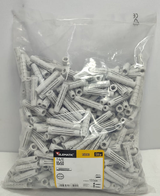 Tarugo De Expansión Nylon Elematic 565939 T6/E 10X50 Gris 500 Unidades