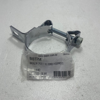 ABRAZADERA BEPO CON MANGO 4" ACERO PARA ESCAPE CROMADO